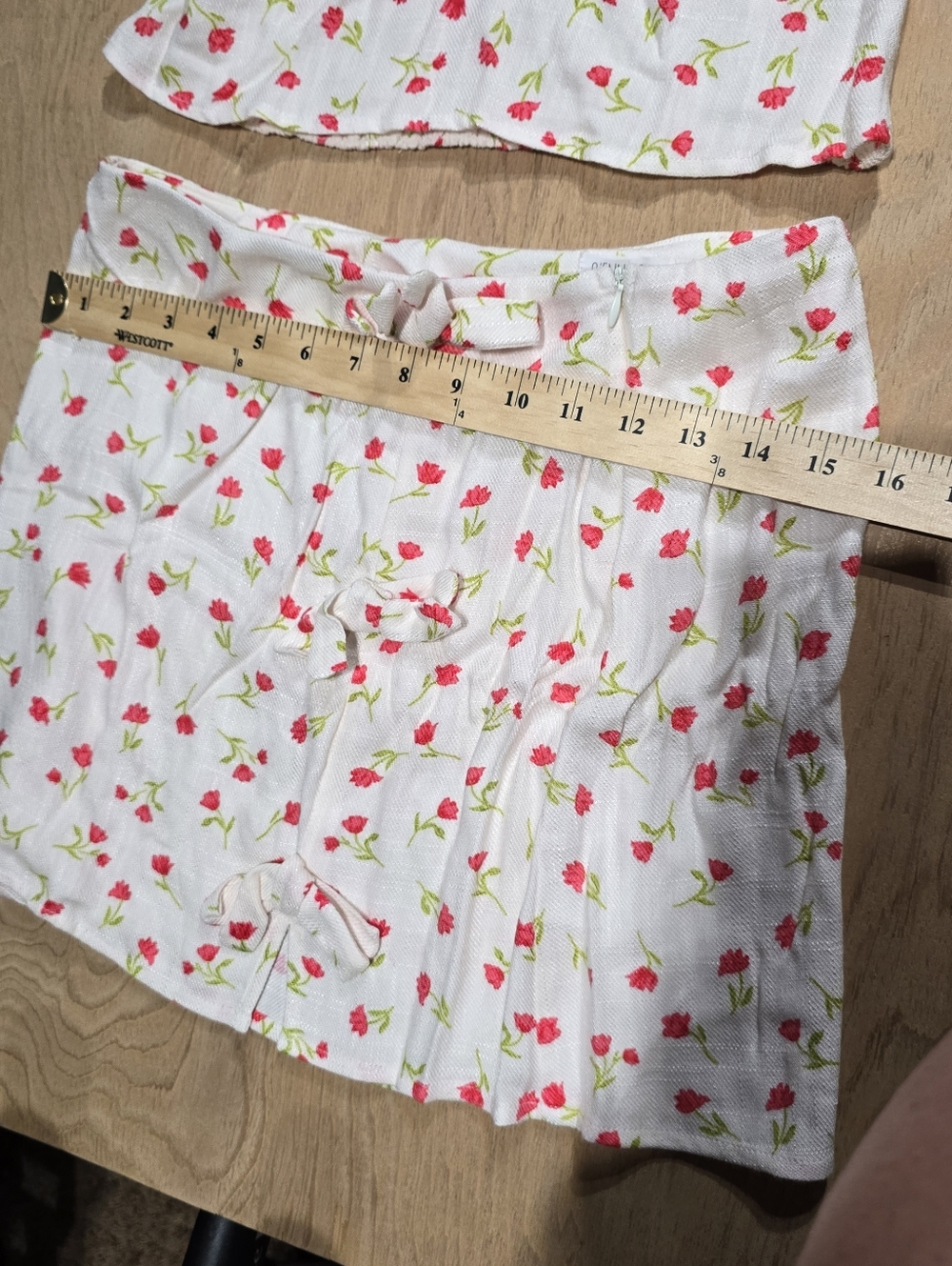 Sienna Sky White Floral Crop Top & Mini Skirt Set - Pink & Green - Picture 6 of 6